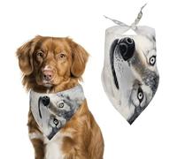Gray Wolf Lying on Snow Cute Dog Bandana Triangle Adjustable Washable Cat Scarf Pet Accessories