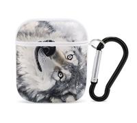 Gray Wolf Lying on Snow Slim Compatible with Airpod Case Protective Hard Cover Skin Shockproof