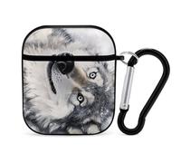 Gray Wolf Lying on Snow Slim Compatible with Airpod Case Protective Hard Cover Skin Shockproof