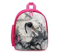 Gray Wolf Lying on Snow Small Backpack Cute Mini Shoulder Bag 12.6 × 9.4 × 5.9 Inches Daypack