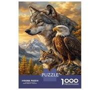 Gray Wolf Recycled Paper Jigsaw Puzzle 1000 Piece Bald Eagle Birthday Gift Memory Improvement Party Game Home Decor 70x50cm/1000pcs