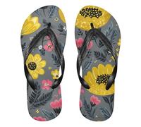 Gray Wolverine Poppy Flower rubber reef flip flops soft Flip Flop Sandal for Shower Swimming Pool vacation