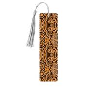 Gray Wooden Bookmark â€“ Crafted Orange Tiger Leopard (1) Print Decor, Perfect for Hardcover Books, Journals, Notebooks & Planners