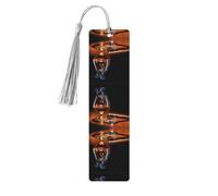 Gray Wooden Bookmark â€“ Double-Sided Cigar and Whiskey Full-Print Tassel Bookmark for Hardcover Books, Journals, Notebooks