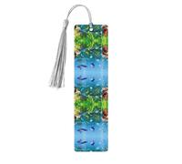 Gray Wooden Bookmark - Crafted Sea World Print Decor, Perfect for Hardcover Books, Journals, Notebooks & Planners