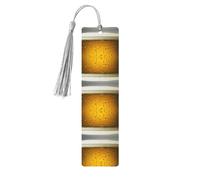 Gray Wooden Bookmark - Double-Sided Beer Wallpaper Full-Print Decorative for Study Room, Office, Classroom, Library