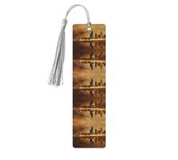 Gray Wooden Bookmark - Double-Sided Chicago Full-Print Tassel Bookmark for Hardcover Books, Journals, Notebooks