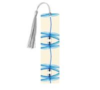 Gray Wooden Bookmark - Double-Sided Dragonfly Full-Print Decorative for Study Room, Office, Classroom, Library