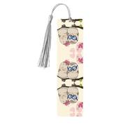 Gray Wooden Bookmark - Double-Sided Love Birds Full-Print for Hardcover Books, Journals, Notebooks - Ideal Thoughtful Gift