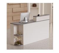 Gray Wooden Reception Desk - 47.2" Modern Office Counter for Salon Beauty Parlor & Lobby - Commercial Checkout & Customer Service Solution