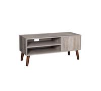 Gray Wooden TV Bench with Cabinet