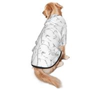 Gray Woods and Birds Dog Hoodie for Medium Large Dogs, Warm Soft Pet Sweatshirt, Easy to Wear Jumper Clothes