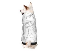 Gray Woods And Birds Print Small Dogs Warm Hoodie, Soft And Breathable Sweatshirt, Easy To Wear Jumper For Winter And Fall, Cold Weather Hooded Coat Pullover