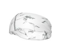 Gray Woods and Birds Print Sports Sweatband Headband Workout Running Headbands for Women Men Unisex Funny