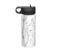 Gray Woods and Birds Printing Travel 18oz Sports Insulated Kettle Water Bottle Stainless Steel Kettle Portable Cup
