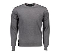 Gray Wool Jumper- Long-Sleeved- Round Neck- Logo - male - Harmont & Blaine - Round-neck Knitwear - Gray - 2XL - Knitwear 2XL