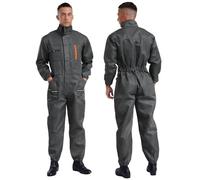 (gray, XL) Men One Piece Work Overalls Wear-resistant Mechanics Jumpsuit Long Sleeve Navy Coveralls