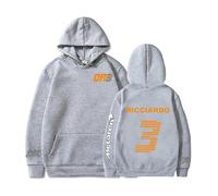 (gray, XXL) Mclaren F1 Hoodie Formula One Racer Long Sleeve Letter Daniel Ricciardo 3 Printed Streetwear Logo Sweatshirt Men Eu Size Vintage