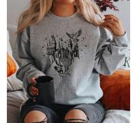 (GRAY, XXXL) Wizard Castle Sweatshirt Believe in Magic Hoodies Magical School Sweatshirts Women Long Sleeve Pullover Wizard School Hoodie Top