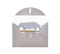 Gray YYHWHJDE Hippopotamus crossing the rainbow Prints Greeting Card 6x4 Inches - Fashionable and Unique Design for Various Occasions