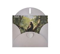 Gray YYHWHJDE Monkey sitting on a tree Printing Greeting Card for Christmas, Birthday, Valentine's Day, Wedding Anniversary, and Parties