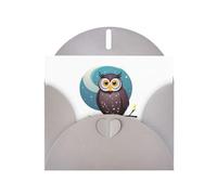 Gray YYHWHJDE Owl in the moonlight Prints Greeting Card 6x4 Inches - Fashionable and Unique Design for Various Occasions