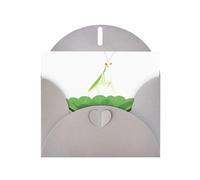 Gray YYHWHJDE Praying mantis on lotus leaf Printing Greeting Card for Christmas, Birthday, Valentine's Day, Wedding Anniversary, and Parties
