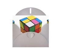 Gray YYHWHJDE Puzzle Rubik's Cube Printing Greeting Card for Christmas, Birthday, Valentine's Day, Wedding Anniversary, and Parties