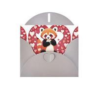 Gray YYHWHJDE Red panda surrounded by love hearts Picture Greeting Card 6x4 in with Double-Sided Pearl Effect and Environmentally Friendly Ink