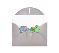 Gray YYHWHJDE Swimming hippopotamus and crocodiles Prints Greeting Card 6x4 Inches - Fashionable and Unique Design for Various Occasions