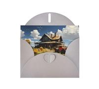 Gray YYHWHJDE Texas Farm Tractor Picture Greeting Card 6x4 in with Double-Sided Pearl Effect and Environmentally Friendly Ink