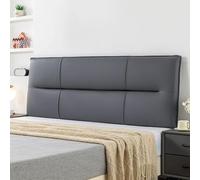 Gray1,Straps 71"/Cal King,Headboard Upholstered Oversized Bed Backrest,Faux Leather Rectangle Bedside Support Cushion,Solid Color Removable Lumbar Pillowboard Dorm Resting Bolster