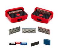 Grayne 8-Piece Set Professional Ski and Snowboard Edge Tuner Kit with Diamond Files, Gummy Stone, Bag - Sharpener Tool