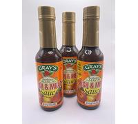 Gray's Authentic Jamaican Fish & Meat Sauce | Pack of 3 147ml Bottles | Perfect For Chicken, Salmon, Prawns | Everyday Cooking Sauce | Suitable for Vegan And Non-Vegan Cuisine