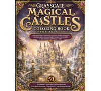 Grayscale Magical Castles Coloring Book for Adults: 50 Stunning Fantasy Castle Designs for Relaxation, Creativity, and Stress Relief (BrightNova Grayscale Coloring Books)