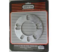 Grayston Pack Of 2 Universal Wheel Spacers Shims 3mm 4+5 Stud PCD 95-120mm Pair