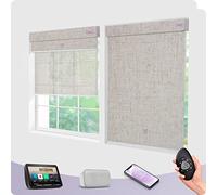 Graywind Customized Smart Dual Roller Blinds, Blackout & Sheer Motorized Double Blinds, Rechargeable Electric Roller Blinds Remote Control Compatible With Alexa Google, Linen Beige
