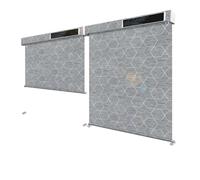 Graywind Customized Smart Outdoor Blinds Compatible Alexa Google, Waterproof Motorised Outdoor Shades with Remote, Exterior Window Solar Powered Outside Electric Blinds for Patio, 1% Geometry Gray