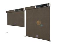 Graywind Customized Smart Outdoor Blinds Compatible Alexa Google, Waterproof Motorised Outdoor Shades with Remote, Exterior Window Solar Powered Outside Electric Blinds for Patio, 3% Chocolate
