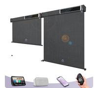 Graywind Customized Smart Outdoor Blinds Compatible Alexa Google, Waterproof Motorised Outdoor Shades with Remote, Exterior Window Solar Powered Outside Electric Blinds for Patio, 1% Black