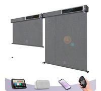 Graywind Customized Smart Outdoor Blinds Compatible Alexa Google, Waterproof Motorised Outdoor Shades with Remote, Exterior Window Solar Powered Outside Electric Blinds for Patio, 3% Black Pearl