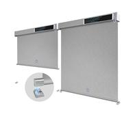 Graywind Customized Smart Outdoor Blinds Compatible With Alexa Google, Waterproof Motorized With Remote, Exterior Window Solar Powered Electric for Patio, 3% AegisLite Mist