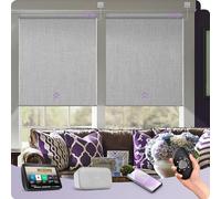 Graywind Energy Efficient Electric Roller Blinds - 4-Layer Double-Sided Thermal Fabric, Smart Motorised Blackout Blinds Compatible with Alexa Google, Hardwired, Made to Measure, Cloudy Grey