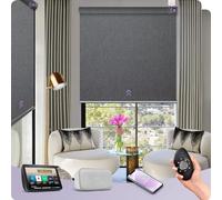 Graywind Energy Efficient Electric Roller Blinds - 4-Layer Double-Sided Thermal Fabric, Smart Motorised Blackout Blinds Compatible with Alexa Google, Hardwired, Made to Measure, Dark Grey