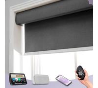 Graywind Energy Efficient Electric Roller Blinds - 4-Layer Double-Sided Thermal Fabric, Smart Motorised Blackout Blinds Compatible with Alexa Google, Rechargeable, Made to Measure, Dark Grey