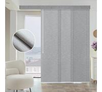 Graywind Light Filtering Panel Track Blinds, Semi-Sheer Textured Fabric for Privacy with Soft Daylight, Wand Control for Sliding Patio Door & Large Window, Made to Measure Up to 389cm, Jacquard Grey