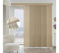 Graywind Semi Sheer Panel Track Blinds, Eco-Friendly Natural Woven, Recyclable & Breathable Fabric, Made to Measure, Soft Light Filtering with Wand Control for Sliding Patio Doors & Windows, Wheat