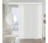 Graywind Semi Sheer Panel Track Blinds, Eco-Friendly Natural Woven, Recyclable & Breathable Fabric, Made to Measure, Soft Light Filtering with Wand Control for Sliding Patio Doors & Windows, Cotton