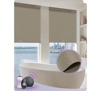 Graywind Smart Blinds Work with Alexa, Waterproof Motorized 100% Blackout Shades with Zigbee Motor, Customized Automatic Electric Window Blinds with Remote Control, Coffee