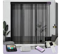 Graywind Smart Electric Motorised Vertical Blinds - 100% Blackout & Thermal Insulating, Alexa & Google Compatible, Made to Measure Track & Slats Complete Set for Windows & Patio Doors, Black
